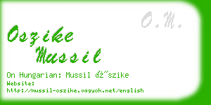 oszike mussil business card